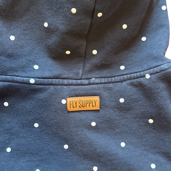 FLY SUPPLY Polka Dot and Denim Button-Up Shirt unique hybrid style - Picture 6 of 11